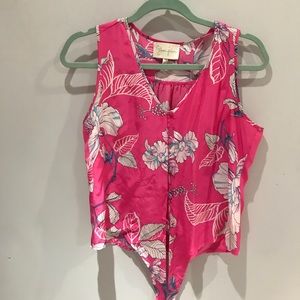 Yumi Kim pink front tie sleeves blouse